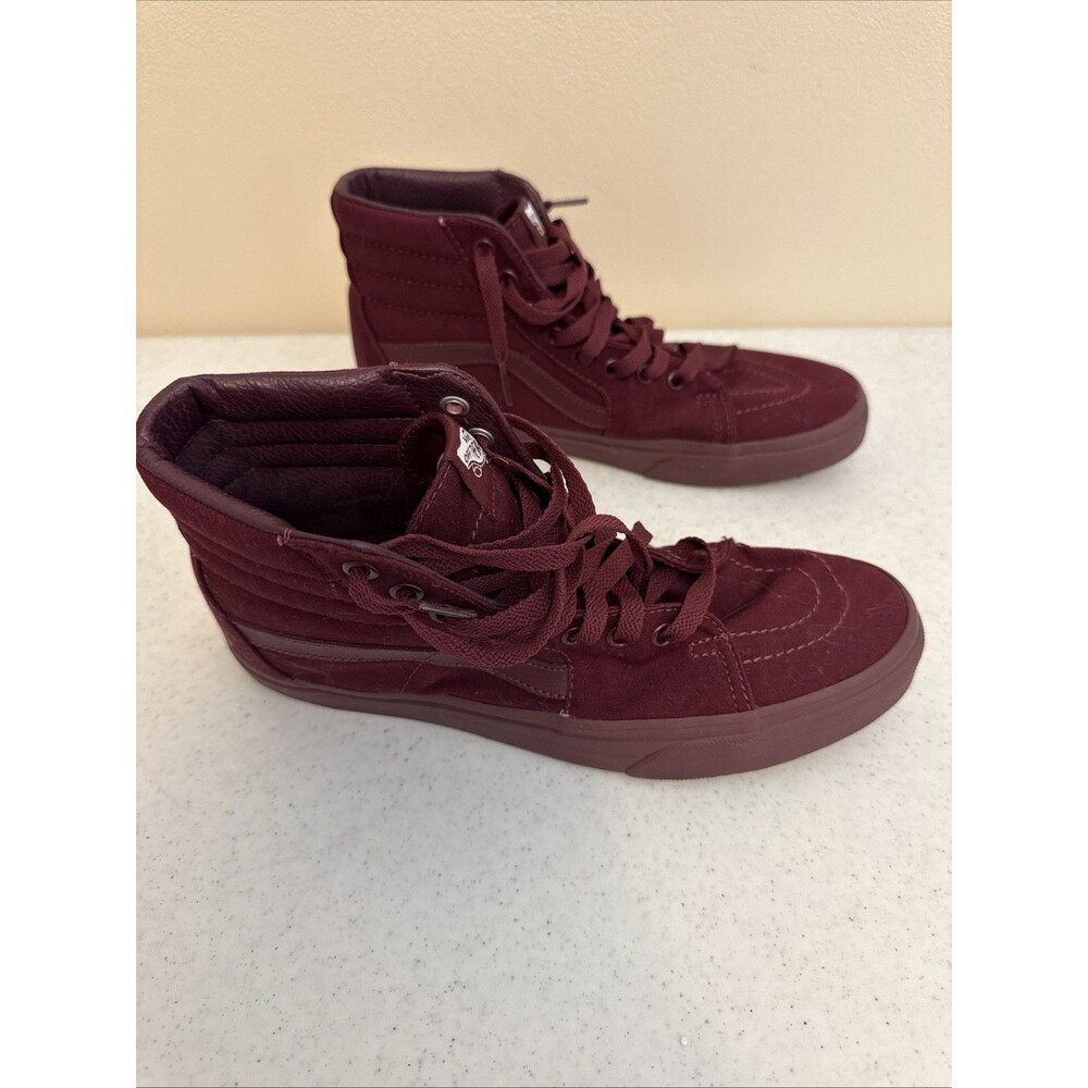 Vans Sk8 Hi Magenta Plum Womens 10 Mens 8.5 Monochrome High Top Skate Shoes - Picture 2 of 16